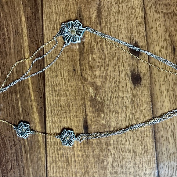 Brighton • Shadow Garden • Flower • Gold/Silver • Triple Strand Chain • Necklace - Picture 8 of 16